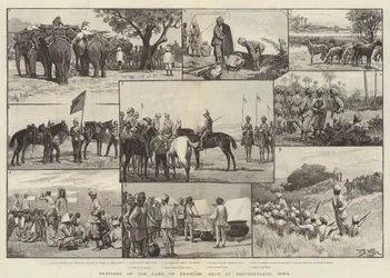 Skizzen des Übungslagers in Secunderabad, Indien